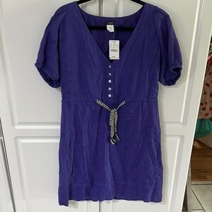 J. Crew Rich Purple Cotton Dress